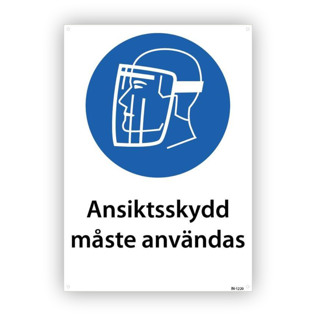 Ansiktsskydd måste användas