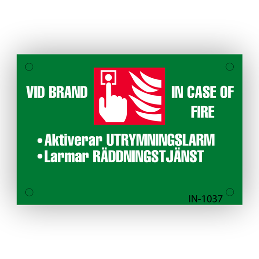 Vid brand / In case of fire